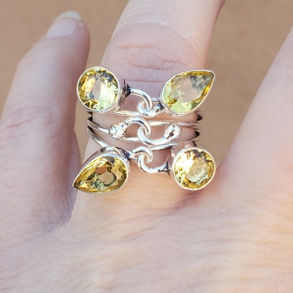 New Twisted Citrine Silver Ring. - Picture 2 of 12